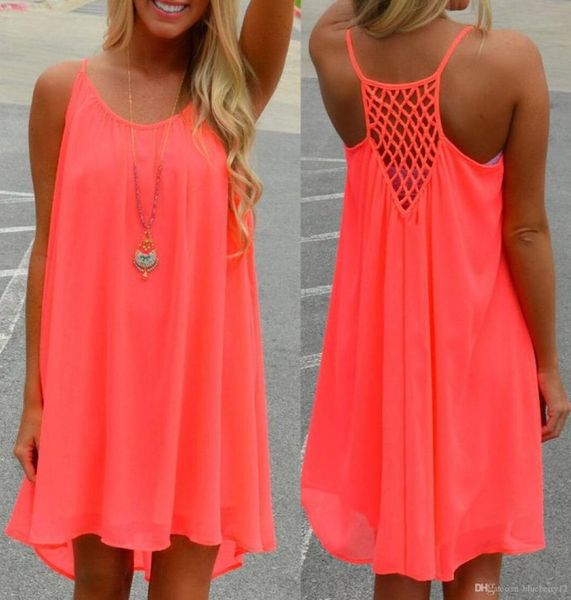 

fashion casual dresses women summer sleeveless evening party beach dress short chiffon mini dress boho womens clothing appare3712904, Black;gray