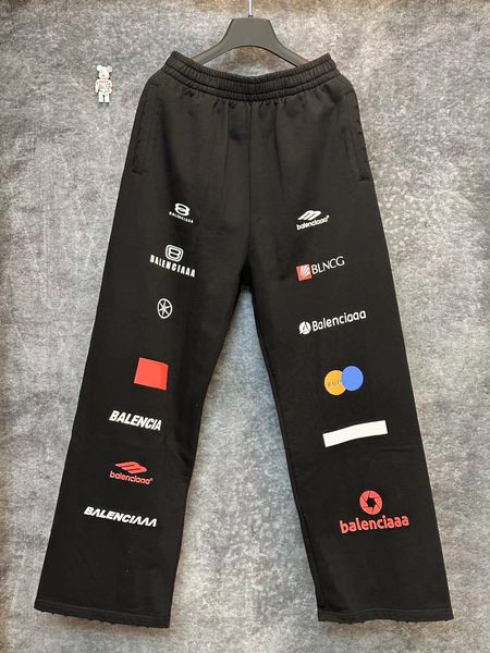 

men's plus size pants oversize sports pants with torn and torn printed embroidered cotton pants tw2d, Black;brown