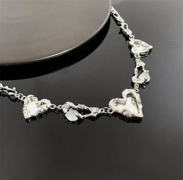 

luxury designer necklace women fashions jewelry glamorous jewelry accessories wave love heart silver fashion classic284k2702905
