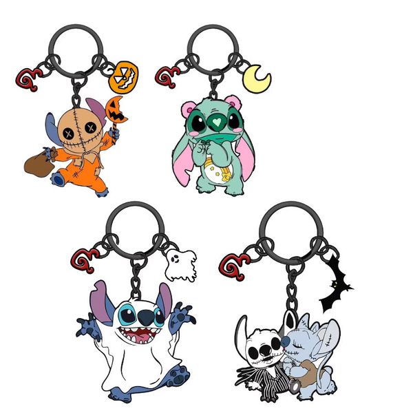 

anime halloween horror blue elf drip oil metal ball bell keychain key ring accesssory