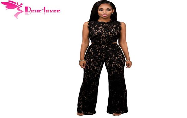 

dear lover rompers for women black lace nude illusion back cutout jumpsuit macacao feminino longo combinaison femme lc641171082174, Black;white