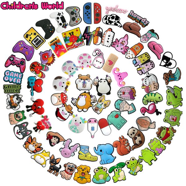 

shoe parts accessories 100pcslot pvc charms fit for bracelets butterfly dogs shoes decorations friends gun ornaments 230804, White;pink