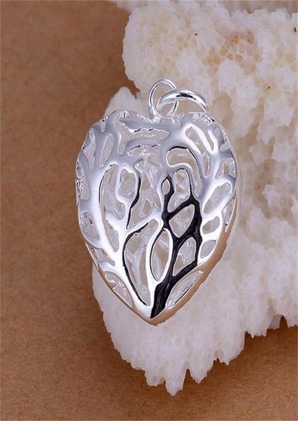 

10pcslot 925 sterling silver plated stereo heart pendant lknspcp01093583951571654