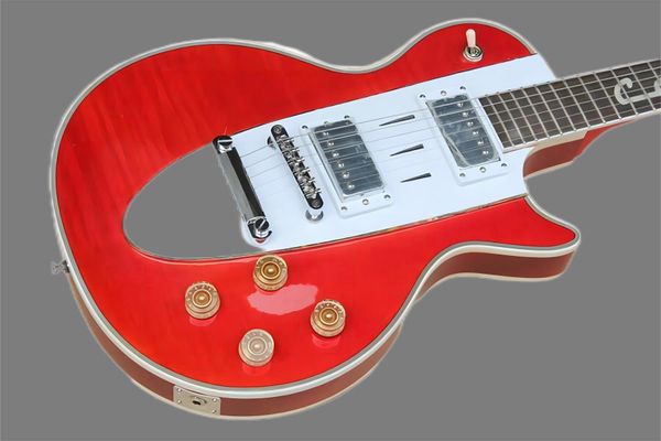 

custom shop 1960s corvette chevrolet red electric guitar cross flags logo mirror back cover chrome hardware high quality