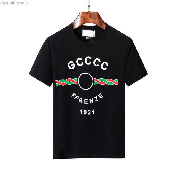 

2023s new trend short sleeve printing casual loose t-shirt breathable crew neck lightweight simple clothing, White;black