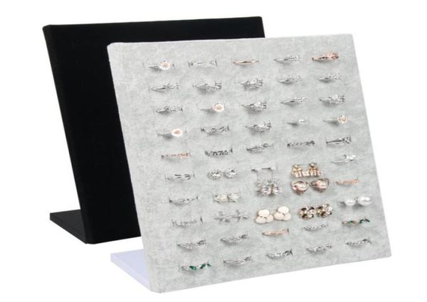 

blackgray velvet display case jewelry ring displays stand board holder storage box plate organizer 201023cm cx20071647922703681022, Black;white