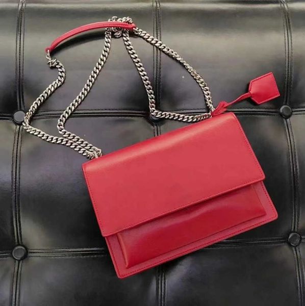 

clutch flap envelope sunset bag genuine leather city designer luxurys handbag pochette gold chain tote womens crossbody shoulder silver mess