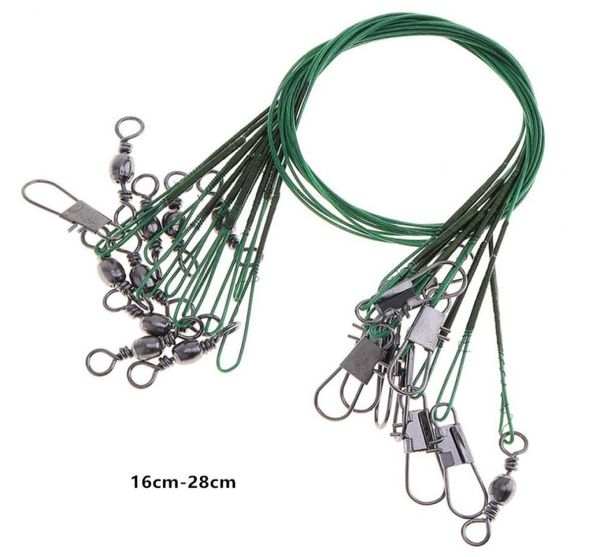 

16cm28cm antibite steel wire line stainless snaps swivels fishing gear 5 sizes mixed 100 pieces lot1068654