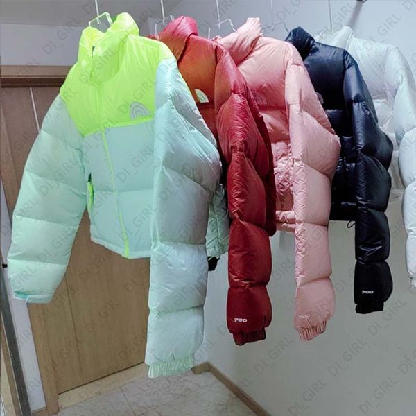 

womens puffer jacket 23fw fashion letter embroidered down coat winter lady casual short parkas coats di_girl di_girl, Black
