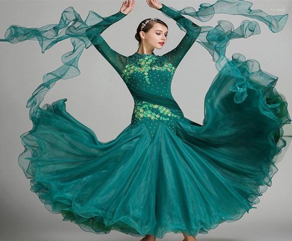 

stage wear ballroom dance competition dresses women waltz dress fringe standard foxtrot luminous costumes rumba2064409, Black;red