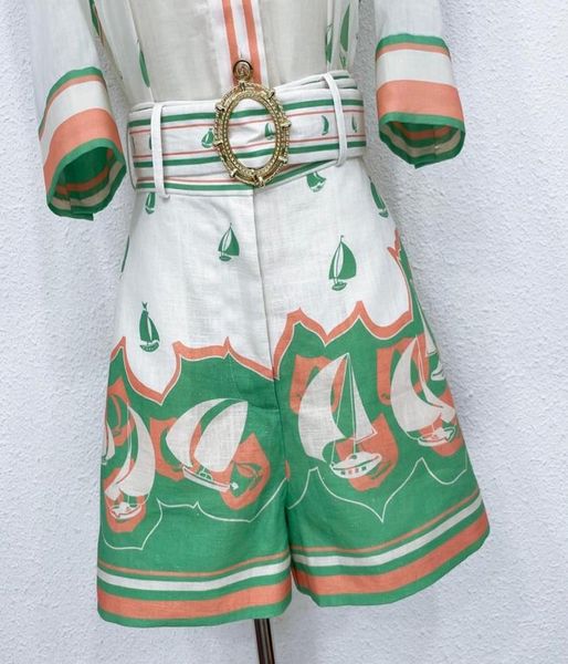 

2022 summer new linen women039s shorts print shorts012343269797, White;black