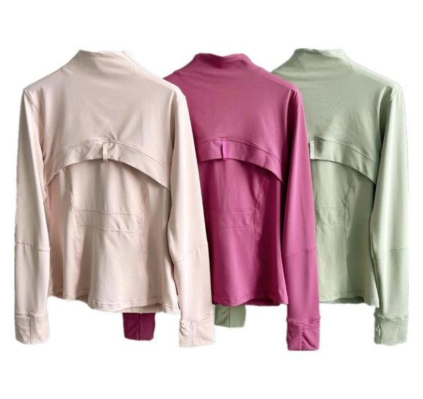 

new 9 colours women039s define jacket yoga wear sport coat quickdrying zipper high collar cardigan waist slim fit long sleeved14696655201, Black;brown