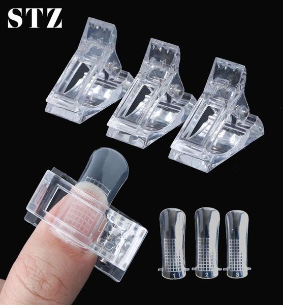 

stz 1pc nail form clip for extension gel builder french tips molds dual nails art forms guide stencil set diy manicure tool 972252123912, Black
