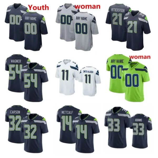 

dk metcalf kenneth walker iii football jersey 4xl 5xl tariq woolen bobby wagner julian love devon witherspoon geno jaxon smith seattle', Black;red
