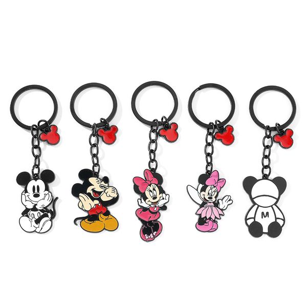 

anime bow mouse girl boy drip oil metal ball bell keychain key ring accesssory, Blue