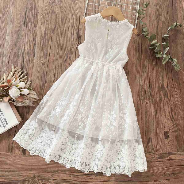 

girl's dresses white elegant princess dresses for girls clothes sleeveless summer kids party dress baby children costumes years r230805, Red;yellow