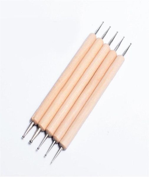 

2 way wooden dotting pen marbleizing tool nail art dot dotting tools284r7160015, Silver
