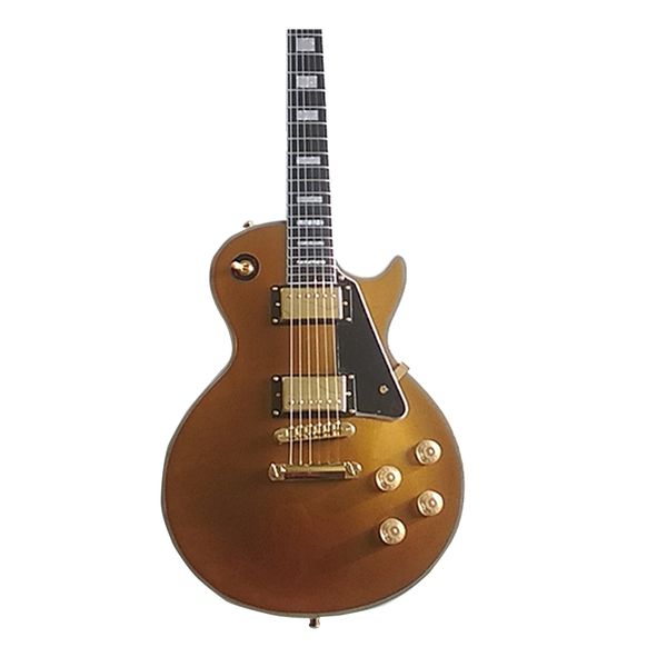 

lp custom classic godelectric guitar, gold sparkle finish graphite nut, guitars