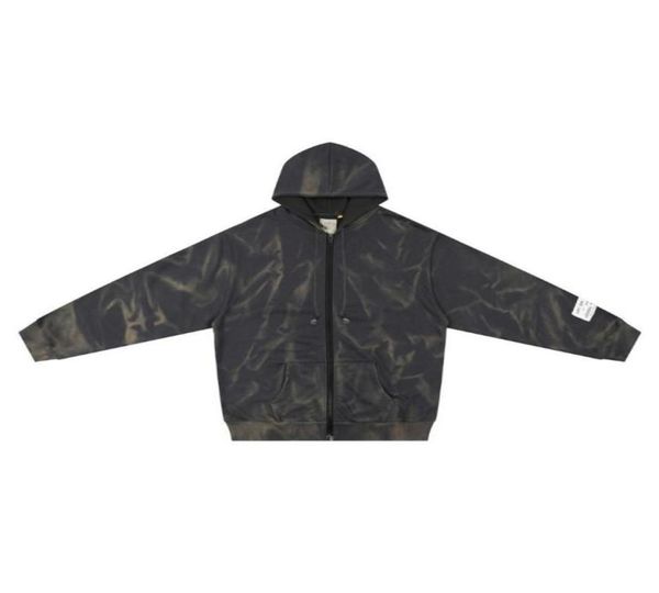 

men039s hoodies sweatshirts american fashion yes dept washed worn tie dyed women039s plush hooded sweater hoodie coat8958486, Black