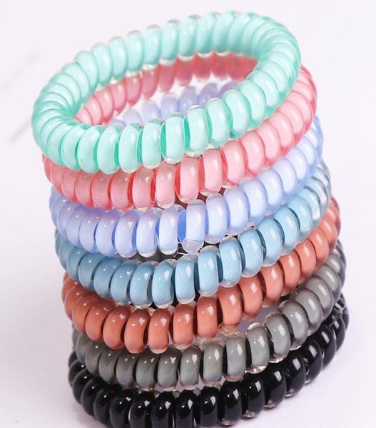 

telephone cord headband women candy colors elastic hair rubber bands girl hair ties baby party hair accessories lla1202-t9079159, Pink