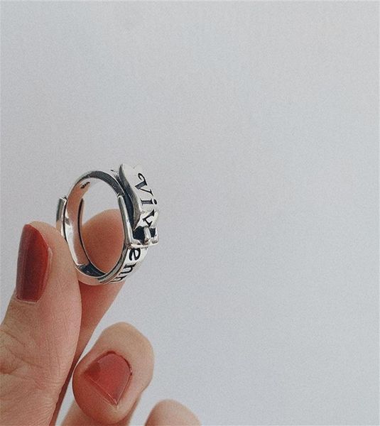 

kinel vintage ring real 925 sterling silver punk open design belt buckle silver ring for women party jewelry gifts 220223327m5225279, Slivery;golden