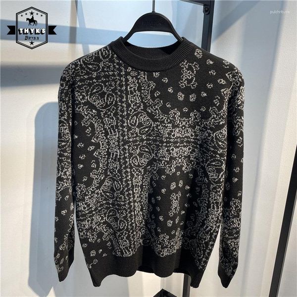 

sweaters couple christmas sweater men harajuku knit embroidered pullover casual korean wool knitwears loose ropa hombre, White;black