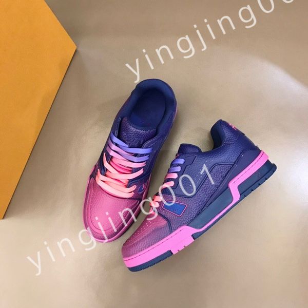 

2023 luxury casual designer shoes men sneakers classic leather printing chaussures platform skateboarding sneaker rd220632, Black