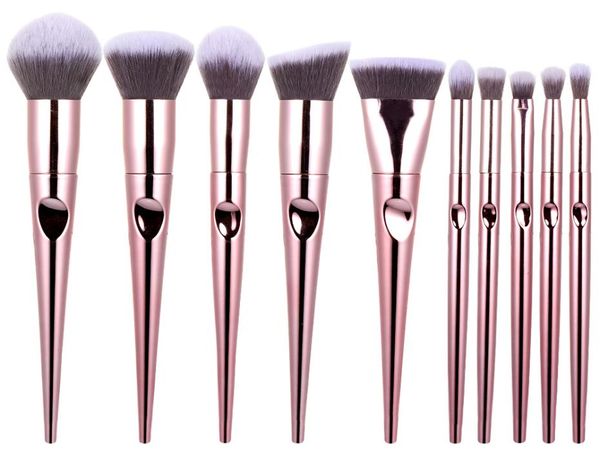 

10pcs unique shape bump handle makeup brushes set foundation blending blush face brush eyeshadow eyebrow concealer brushes kit3423031