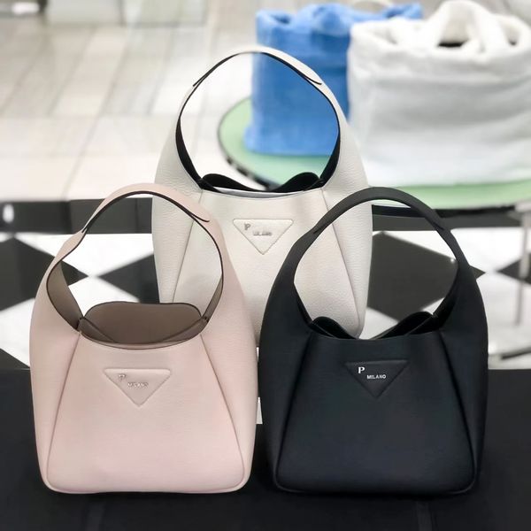 

genuine leather handbag prad classic triangle weekender totes bag basket women men luxury shopper shoulder bags designer underarm cross body