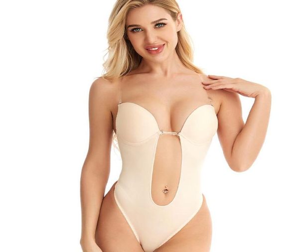 

women039s shapers full bodyshaper bra women deep v convertible thong shapewear backless invisible push up underwear slimmi9480865, Black;white