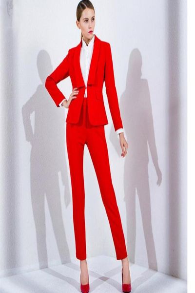

ladies039 trousers red work business formal elegant 2 piece jacket pants office supplies women039s suit customization6432200, White