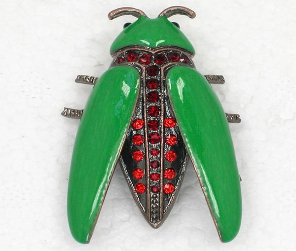 

whole trendy jewelry gift crystal rhinestone enamel insect bug pin brooch c5555862003, Gray