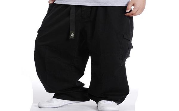 

4 colors mens pants retro elastic waist overalls trousers hiphop style casual sports fashion5488817, Black