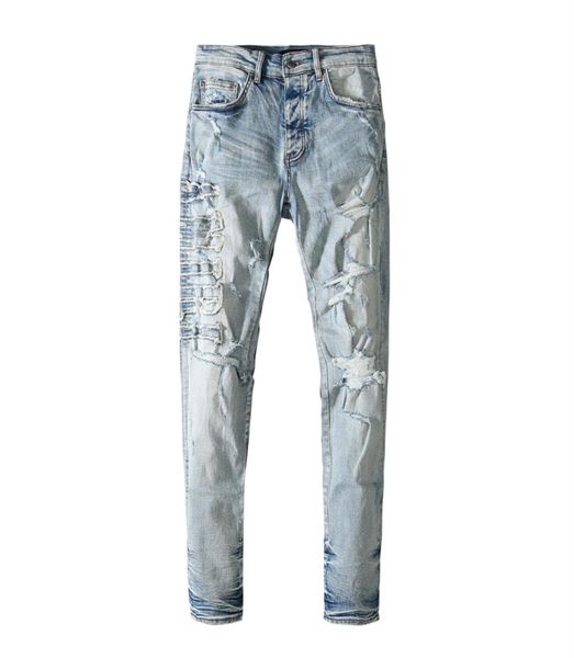 

mens jeans new design letter embroidery matte hole fashion brand9076303, Blue