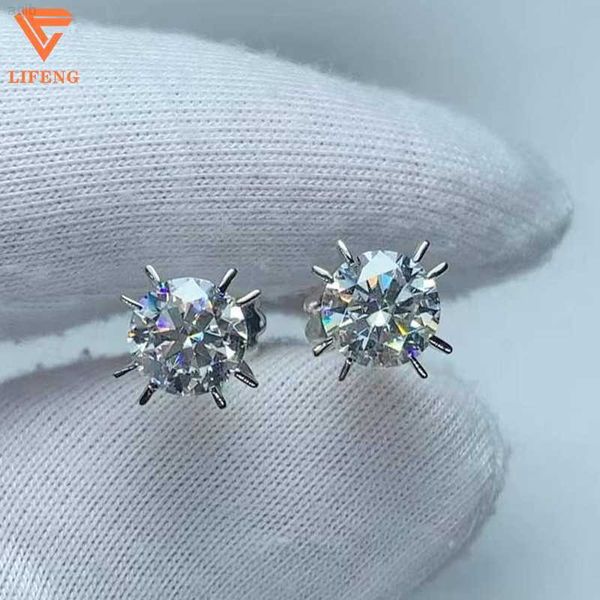 

gemstone custom 925 silver moissanite diamond jewelry stud earrings for women