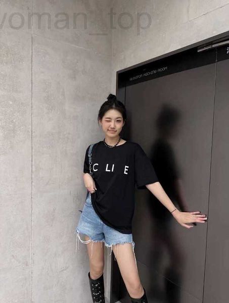 

women's t-shirt designer correct version 23 new fashion brand ce home printed t-shirt couple casual round neck short sleeve uplo, White