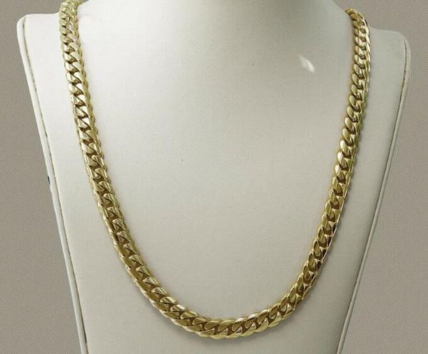 

14k gold filled miami men039s cuban curb link chain necklace heavy 998gr 24quot 7mm5739372, Silver
