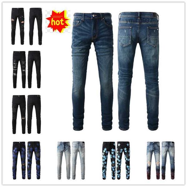 

2023 new arrivals amirly mens luxury designer denim jeans holes trousers jean coolguy biker pants man clothing #012, Blue