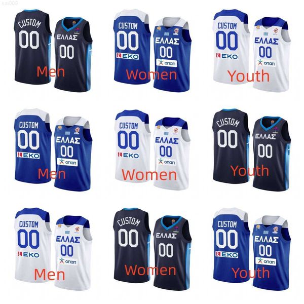 

2023 fiba greece world cup basketball jersey 34 giann is antetokounmpo 43 thanasis antetokounmpo 37 kostas antetokounmpo 5 giannouli larentz, Black;red