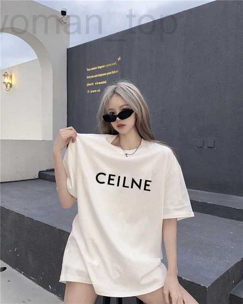 

women's t-shirt designer ce23 spring/summer new letter printing embroidery short sleeve round neck t-shirt casual fashion versatile 9ne, White