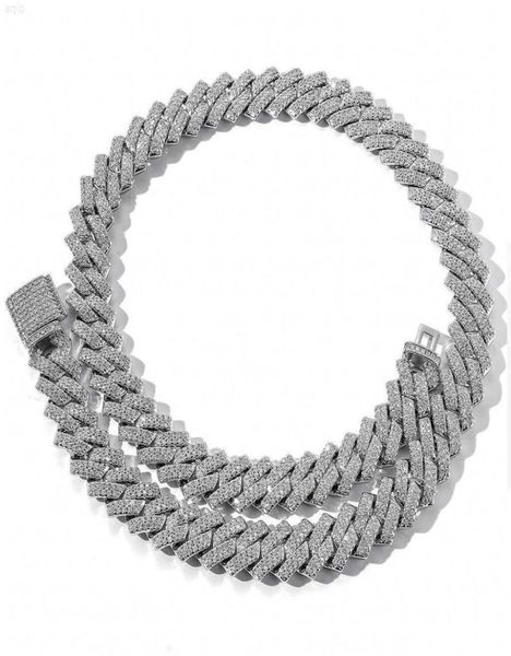 

european and american necklace 14mm 925 sterling silver moissanite cuban link chain2262206