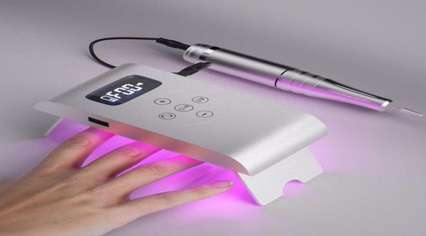 

35000rpm nail drill machine uv led lamp dryer 2 in 1 rechargeable nails equipment manicure salon portable polishing tool10224852120573