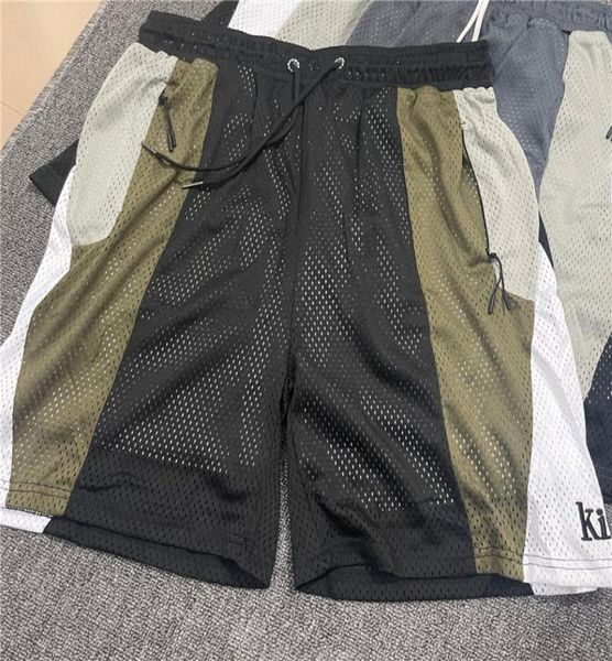 

mesh shorts men women side zipper pockets patchwork short pants5120467