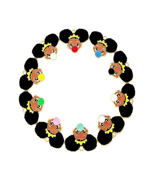 

10pcs black girl charms for women diy jewelry accessories bgr055bgr05653111584437407, Bronze;silver