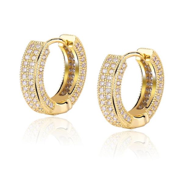 

hip hop gold hoop earrings jewelry fashion mens womens silver iced out bling earring9022489, Golden;silver