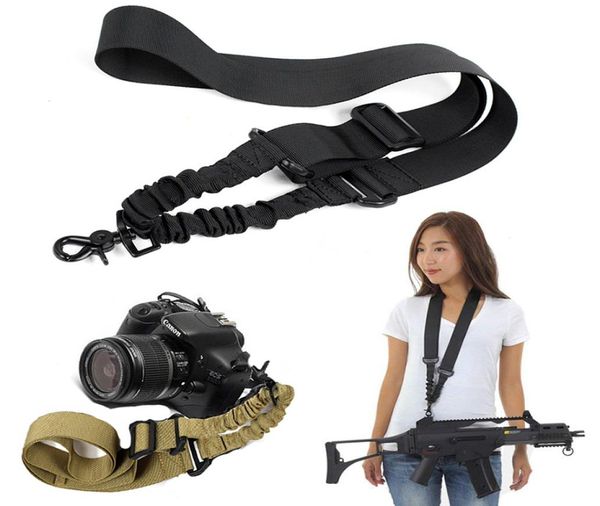 

tactical rifle gun sling soft camera strap rope adjustable bungee airsoft single point sling with metal hook for m4 m16 rifle s8544650