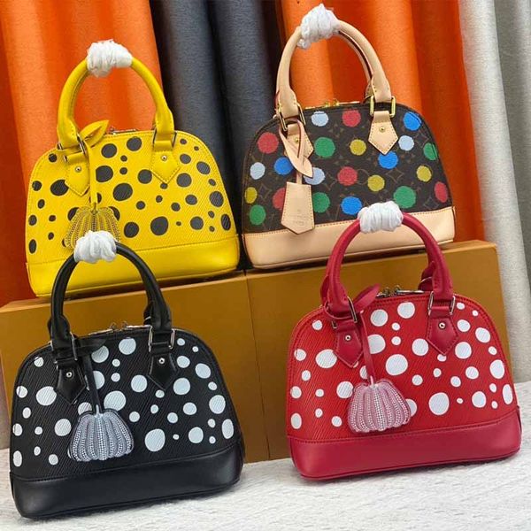 

alma bb handbag designer wave point shoulder bag pumpkin padlock keys crossbody clutch bag leather women tote purse