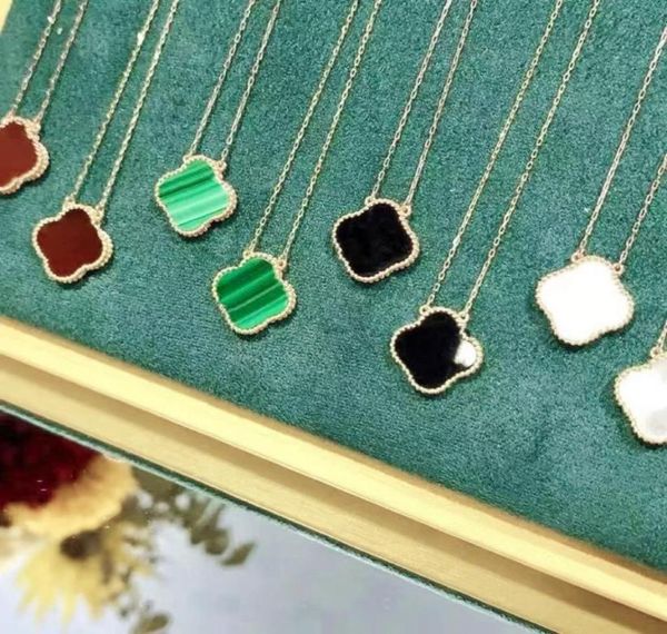 

fashion designer women039s pendant 18k gold 4 leaf grass necklace pearl shell girl valentine039s day love gift 316l stainles1728454, Silver