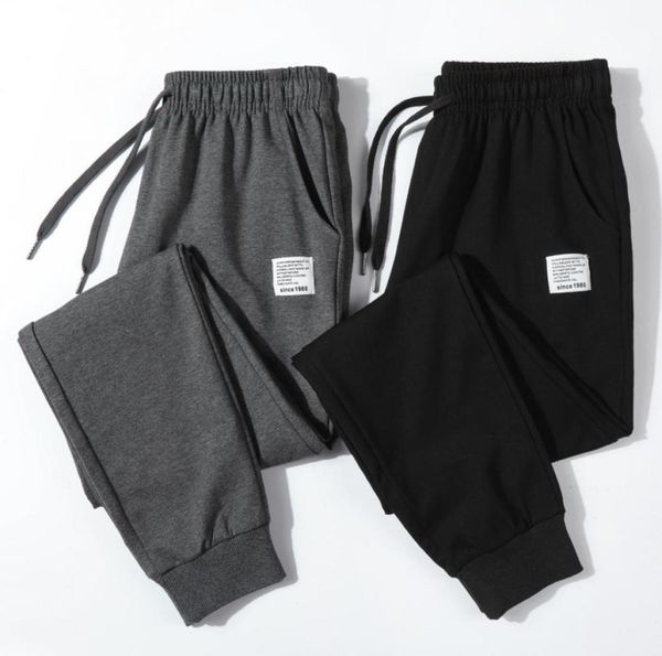 

fitness pants men cotton new sweatpants men039s streetwear pants fashion full length drawstring trousers for men casual 4xl1709219, Black