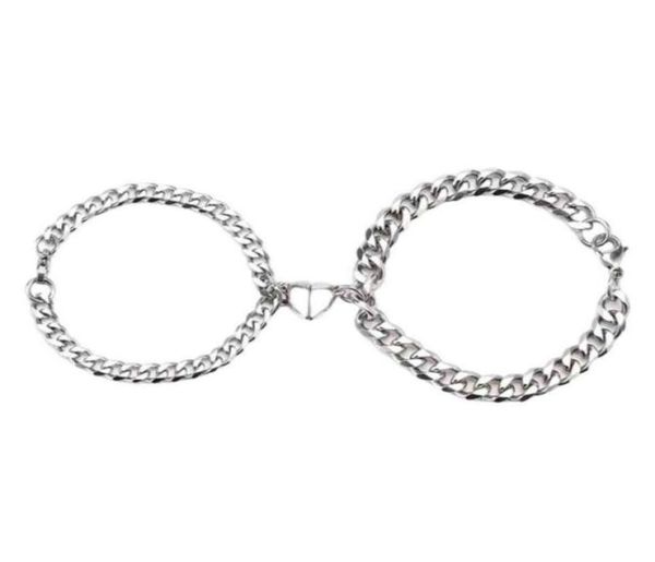 

2x heart magnet attract bracelet jewelry classic adjustable attraction for daughter couple boyfriend relationship lover27336568896511, Black